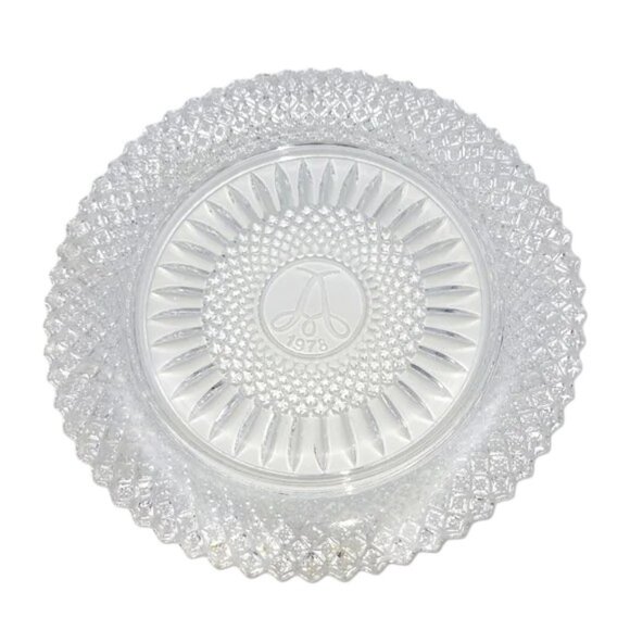 Vintage Avon Fostoria Glass Lead Crystal 92ond Anniversary Dess Plate 19… - Picture 1 of 4